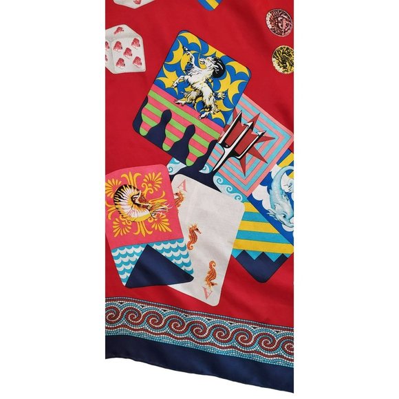 Atlantis Bold Colorful Nautical Inspired Women's Silk Scarf - Picture 3 of 8